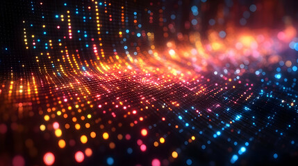 Fototapeta premium Abstract Colorful Glowing Particles Background