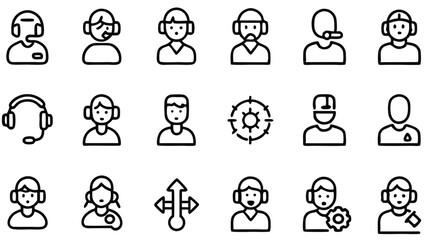 Fototapeta premium Set of vector people icons for business team management