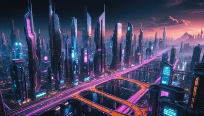 A highly advanced futuristic smart city