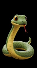 Fototapeta premium green snake in the hand of the snake