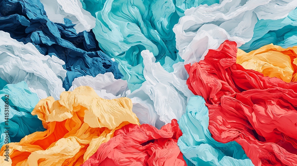 Poster abstract composition of vibrant colors swirling together, creating a dynamic and textured visual exp