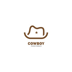Western cowboy logo with hat and vintage typography style