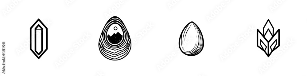 Poster vector illustration icons representing various natural elements and shapes suitable for design and e