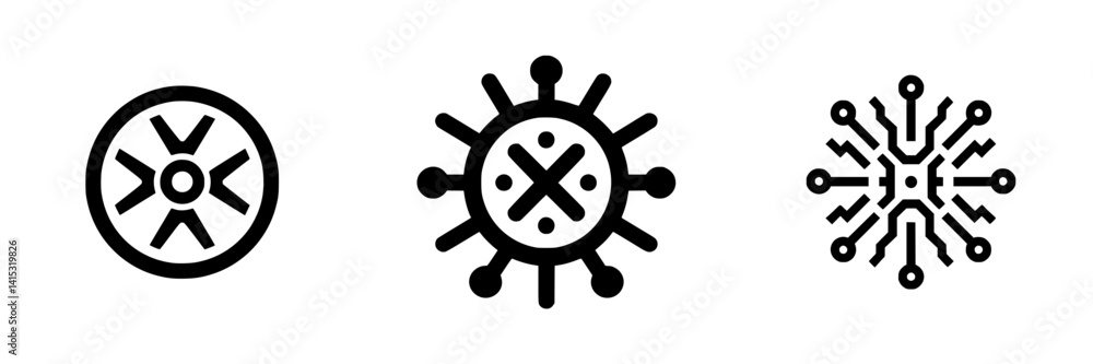 Poster vector illustration icons showing abstract designs with circular and geometric shapes suitable for m