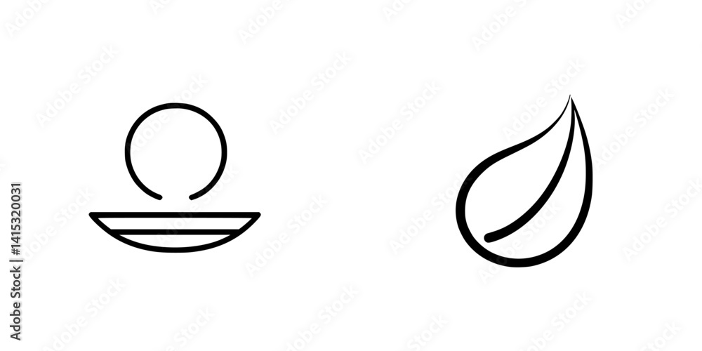 Aufkleber stylish vector illustration of a minimalistic icon featuring a circular shape and a droplet design i
