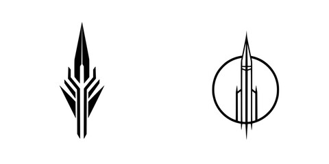 Stylized vector illustration of modern arrow icons featuring sharp lines and geometric shapes for design purposes