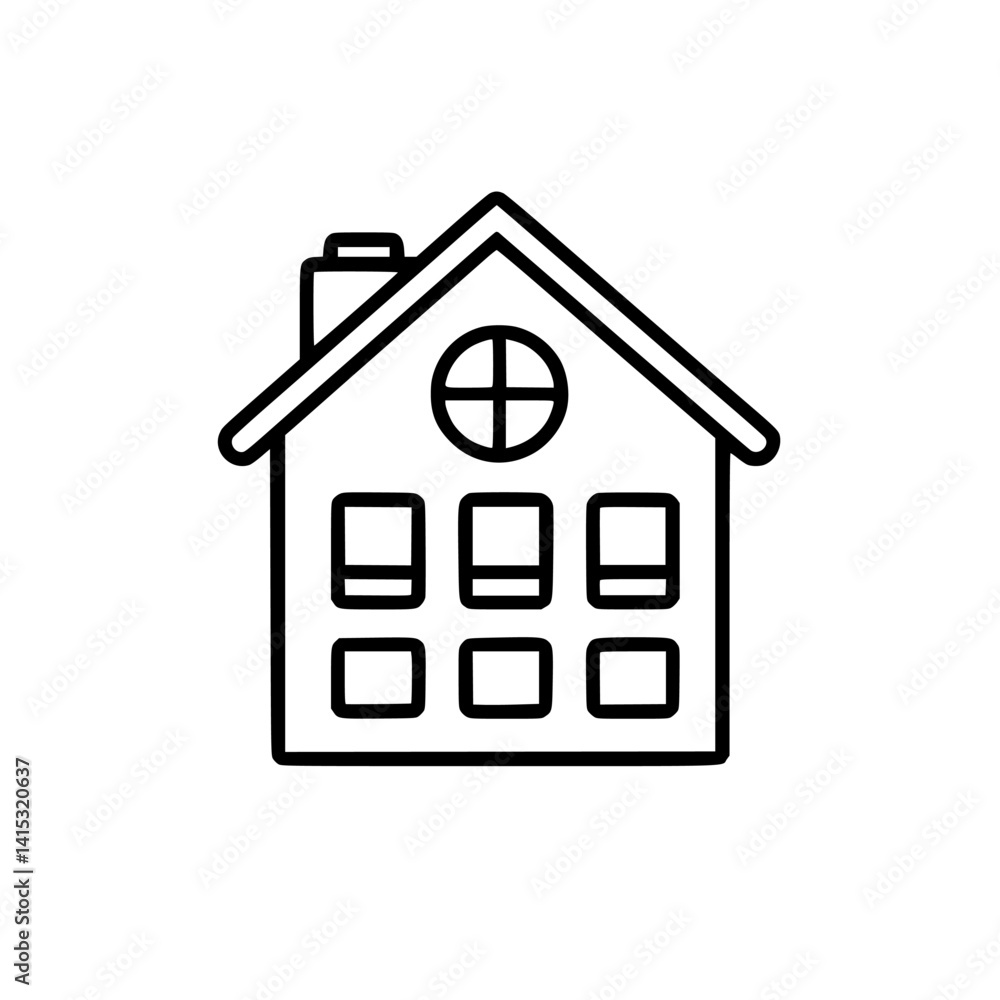 Poster stylized vector illustration of a simple house icon suitable for various design projects and materia