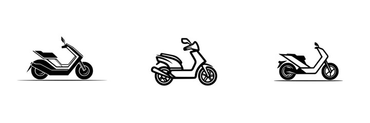 Obraz premium Vector illustration of scooters in different side views showcasing modern design and urban mobility