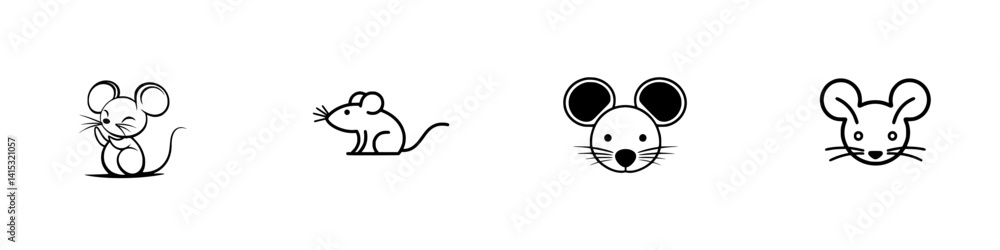 Poster various vector illustrations of mouse icons showcasing different poses and expressions for playful d