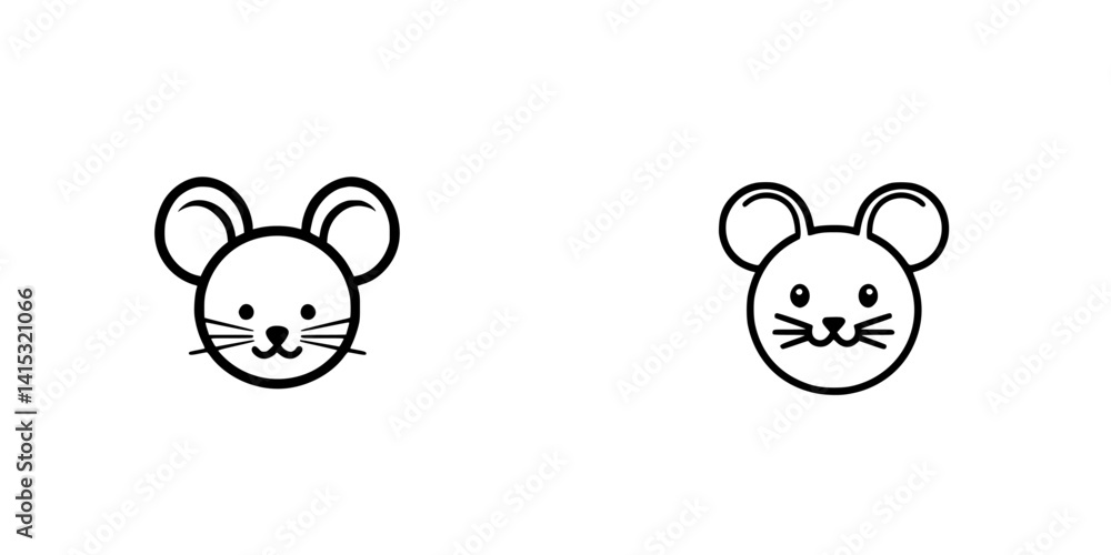 Poster vector illustration of cute mouse icons designed for playful and whimsical themes suitable for vario