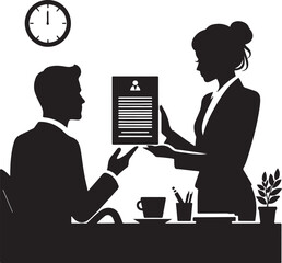 Office woman and manager vector