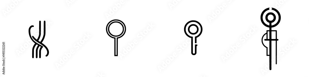 Poster vector illustration icons representing various types of keys and locks suitable for security and acc