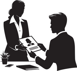 Office woman and manager vector