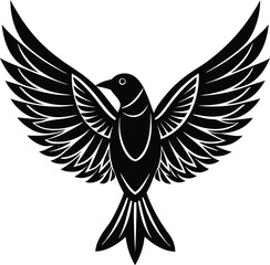 Black and white illustration of three soaring eagles with outstretched wings, symbolizing freedom, power, and nature, perfect for wildlife, bird, and nature-themed designs.