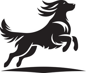 Fototapeta premium jump dog clipart silhouette, jump dog illustration, jump dog silhouette vector isolated on white background