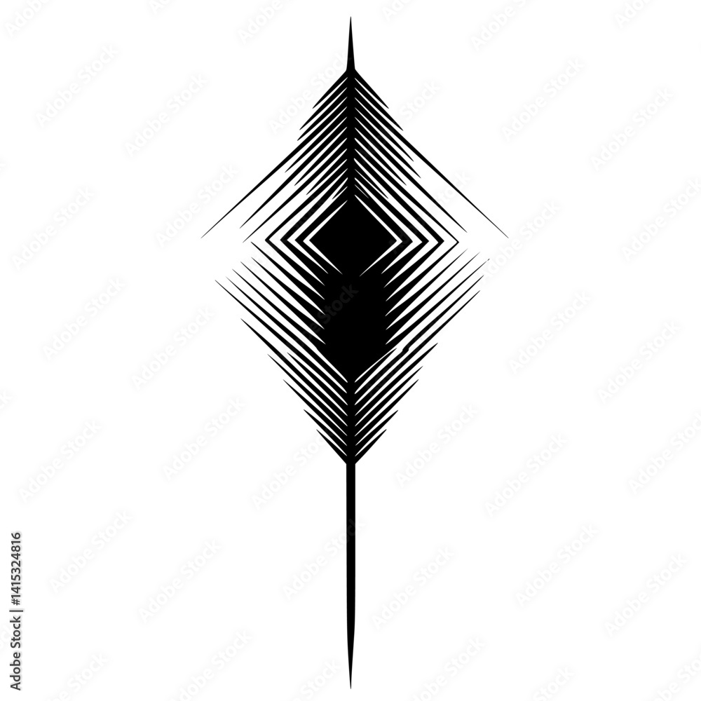 Poster stylized vector illustration of a geometric pattern with sharp lines and symmetrical shapes