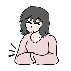 A girl who feels hungry.