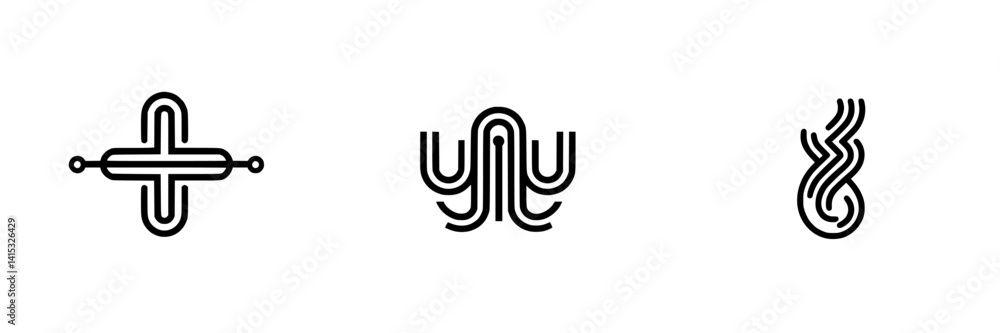 Poster vector illustration of abstract icons representing modern design elements suitable for various appli