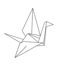 origami paper crane silhouette