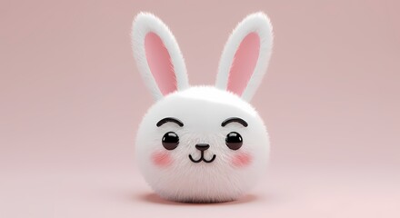 Fototapeta premium white rabbit in the form of heart