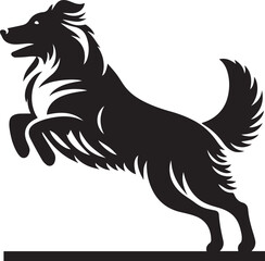 Fototapeta premium jump dog clipart silhouette, jump dog illustration, jump dog silhouette vector isolated on white background