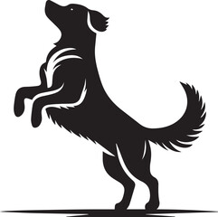 Fototapeta premium jump dog clipart silhouette, jump dog illustration, jump dog silhouette vector isolated on white background