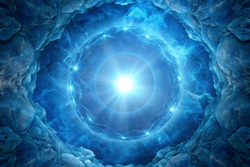 Slate blue with soft glowing aura at center