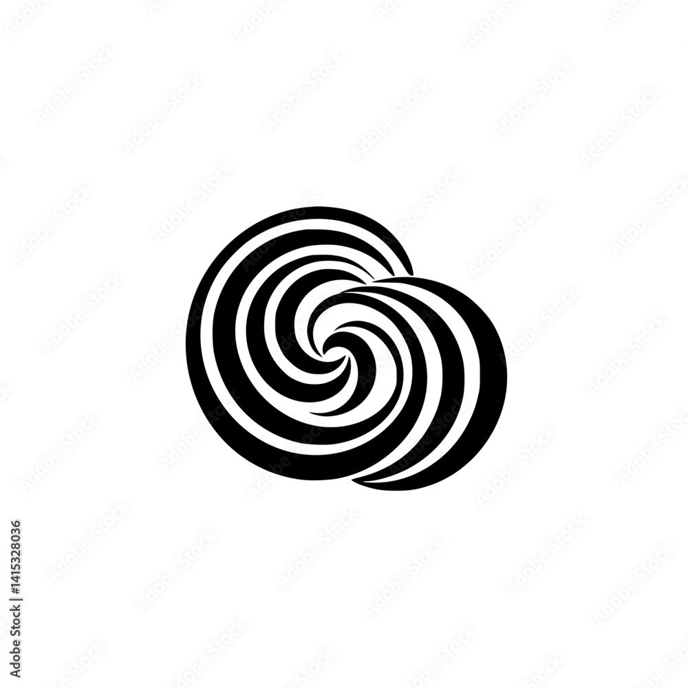 Poster vector illustration icon of swirling circular patterns representing creativity and motion in a minim
