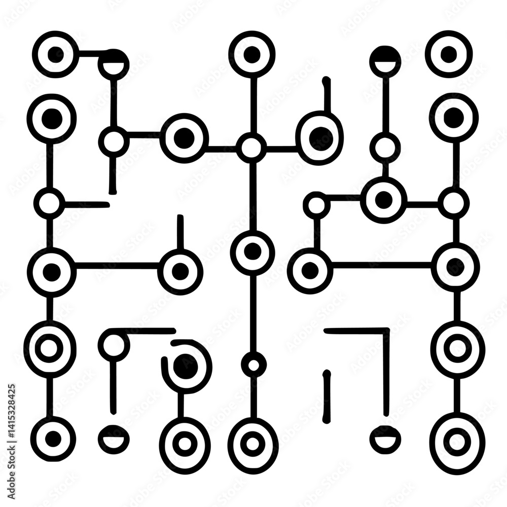 Poster vector illustration of abstract geometric shapes representing a modern digital network structure wit