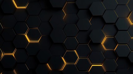 Illuminated Hexagon Wall Background