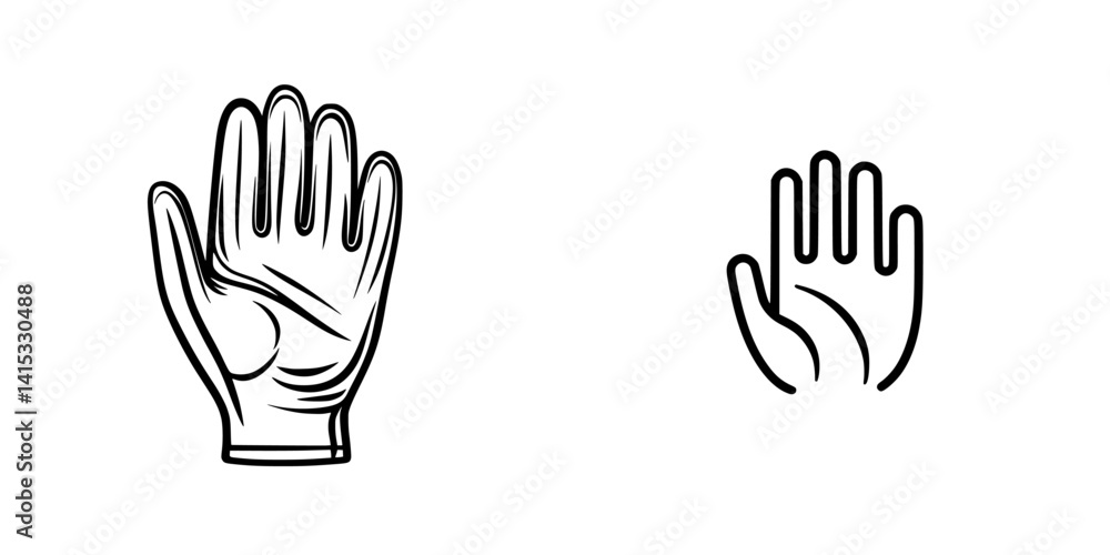 Aufkleber vector illustration of two hand icons representing gestures for communication and interaction