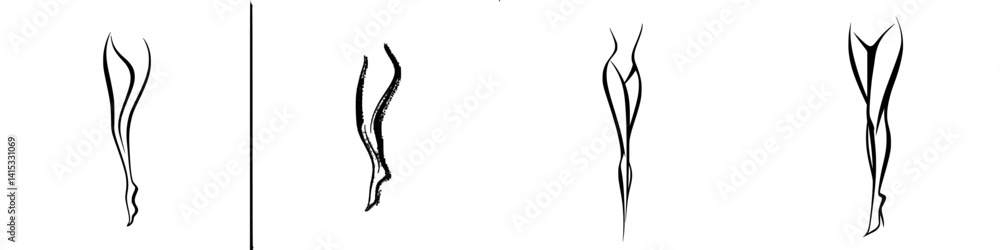 Poster elegant vector illustration of abstract line art portraying curves and forms in a minimalist style, 