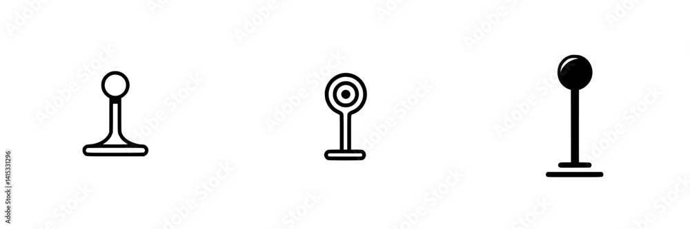 Poster vector illustration of simple joystick icons for gaming and control applications created in a minima