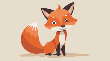 Obraz premium Playful Cartoon Fox Icon Vector Illustration for Various Design Projects