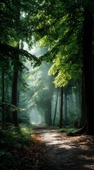 Fototapeta premium Forest Path Sunlight (1)