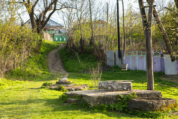 Beautiful rural landscape from the Republic of Moldova. Village life in spring.