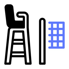This Referee Chair icon is suitable for Badminton, Sport, etc