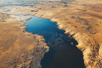 Textured Aerial View of Neutral Dry Land