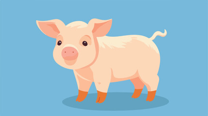 Fototapeta premium Adorable Tiny Piglet - Isolated on Colorful Background - Professional Stock Photo