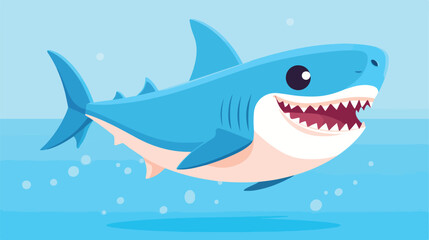 Obraz premium Vibrant Cute Shark Tiny Small Aquatic Animal Isolated on Colorful Background