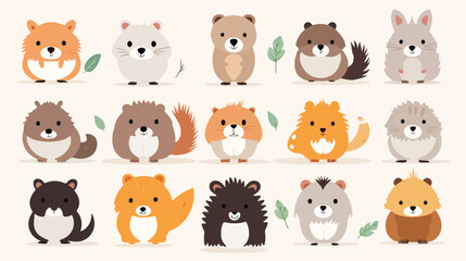 Fototapeta premium Adorable Hedgehog, Rabbit, Mouse, Hamster in Safari - Wildlife Image for Designs