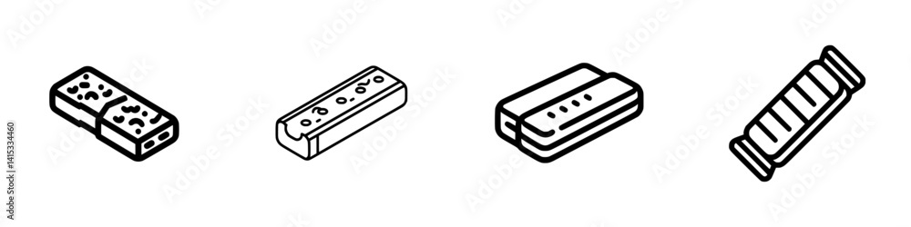 Poster illustration of various rectangular objects in a simple and minimalistic vector art style
