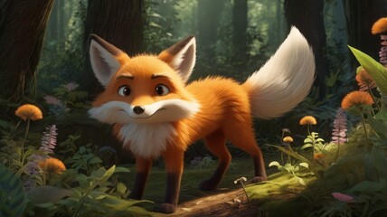 red fox in the forest