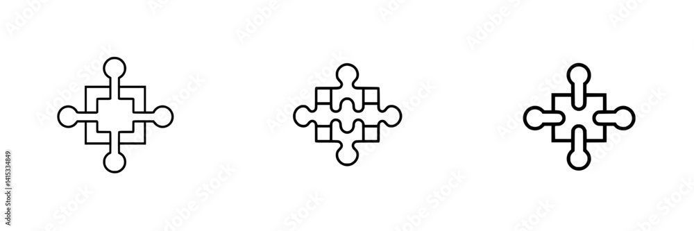 Poster vector illustration icons featuring interconnected shapes with rounded edges and a symmetrical desig