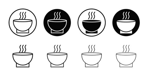 Bowl icon Black and white outline vector
