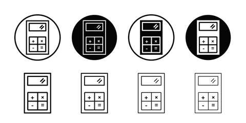 Calculator icon Black and white outline vector