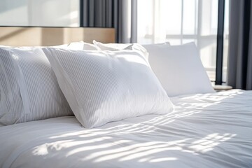 Sunlit Crisp White Bedding Linen Texture and Minimalist Design