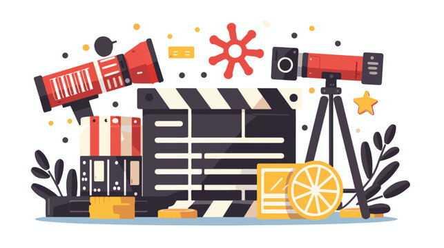 Professional Director Film Slate Illustration for Cinematic Productions