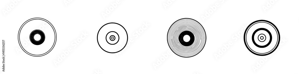 Poster vector illustration icons of circular shapes featuring varying designs and patterns
