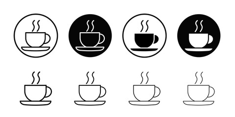 Coffee cup icon Black and white outline vector